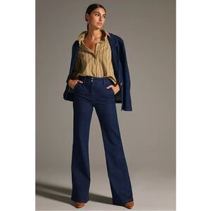 NEW Anthropologie Maeve High-Rise High-Waist Tailored Flare Trouser Jean Size 30